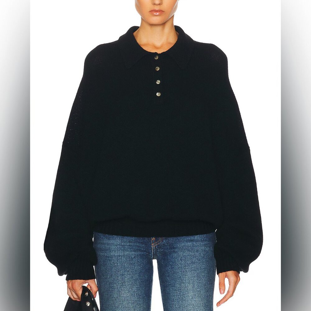 KHAITE Rene cashmere blend polo jumper - Picture 1 of 14